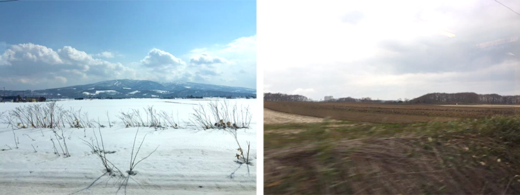 木曽谷と北海道の風景